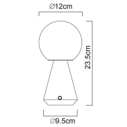 Globo - LED állítható fényerejű érintős kültéri asztali lámpa LED/1,5W/5V 3000/4500/6500K 1800 mAh IP41 fekete