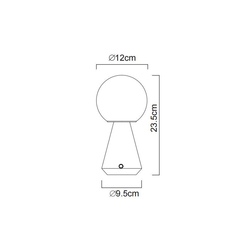 Globo - LED állítható fényerejű érintős kültéri asztali lámpa LED/1,5W/5V 3000/4500/6500K 1800 mAh IP41 fekete