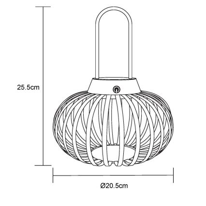Globo - LED érintéses, fényerőszabályozható, újratölthető asztali lámpa LED/1W/3,7V 1500 mAh