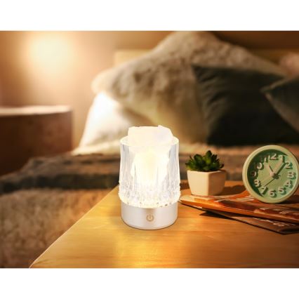 Globo - Dimmelhető érintésvezérelt LED asztali lámpa LED/1W/5V 3000K 1200 mAh ezüstszínű