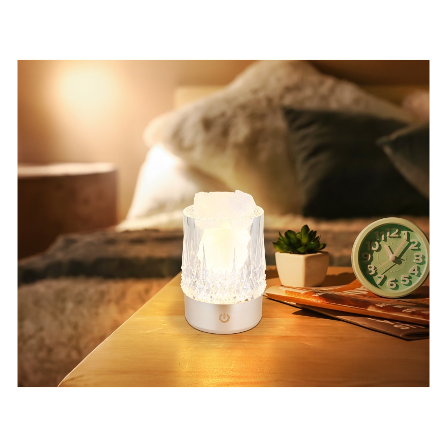 Globo - Dimmelhető érintésvezérelt LED asztali lámpa LED/1W/5V 3000K 1200 mAh ezüstszínű