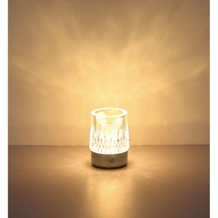 Globo - Dimmelhető érintésvezérelt LED asztali lámpa LED/1W/5V 3000K 1200 mAh ezüstszínű