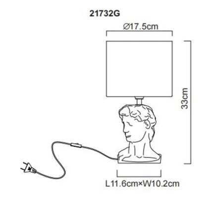 Globo - Asztali lámpa 1xE14/40W/230V szürke