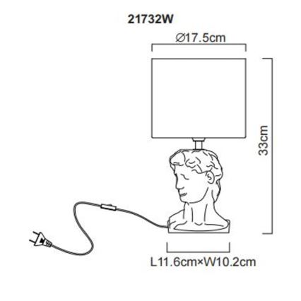 Globo - Asztali lámpa 1xE14/40W/230V fehér
