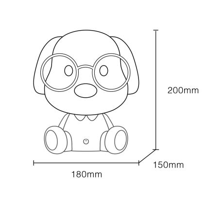 Globo - LED állítható fényerejű, tölthető gyerek éjszakai lámpa LED/1W/5V 500 mAh kék