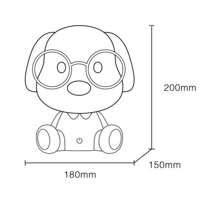Globo - LED állítható fényerejű, tölthető gyerek éjjeli lámpa LED/1W/5V 500 mAh rózsaszín