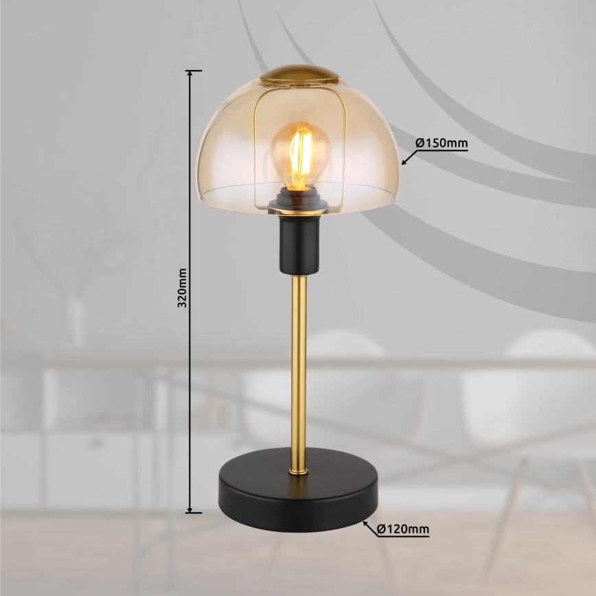Globo - Asztal érintős lámpa 1xE14/25W/230V fekete/arany
