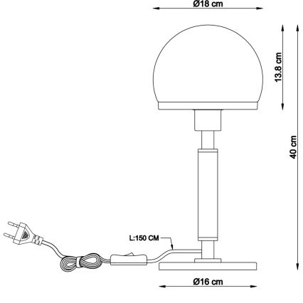 Globo - Asztali lámpa 1xE27/40W/230V fekete/barna