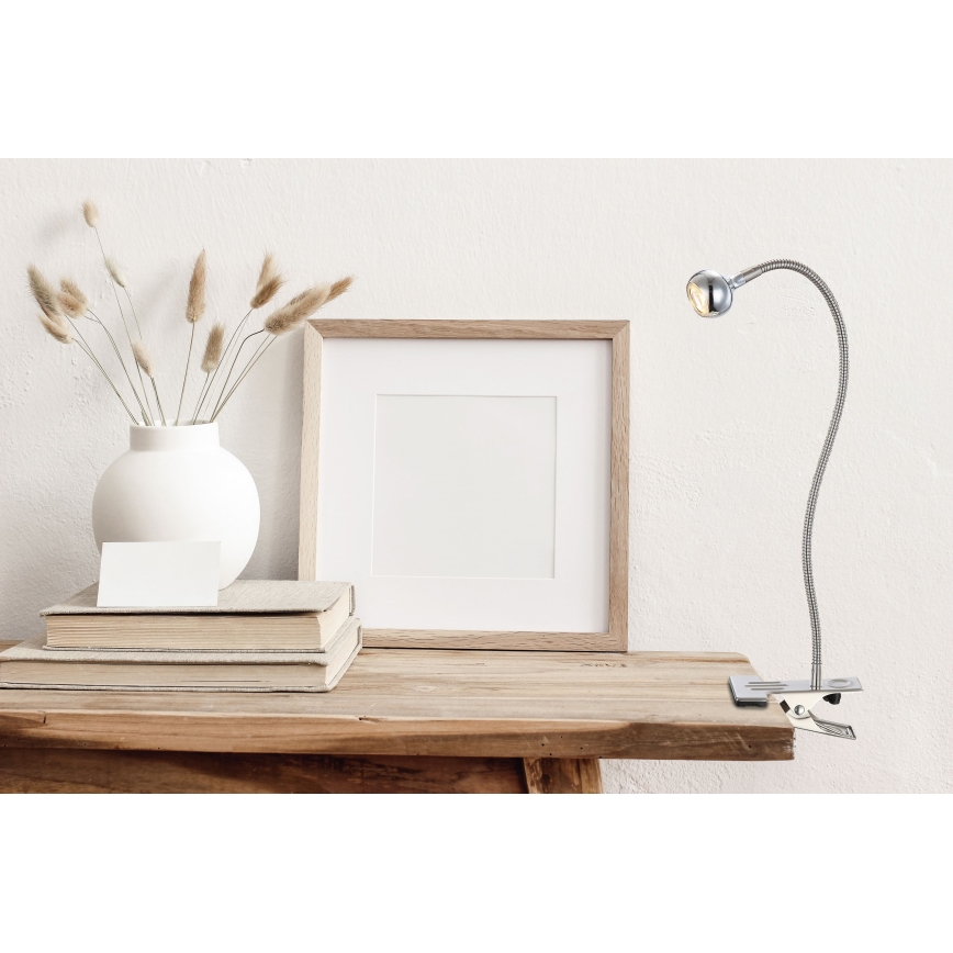 Globo - LED flexibilis lámpa csíptetővel LED/3W/230V matt króm