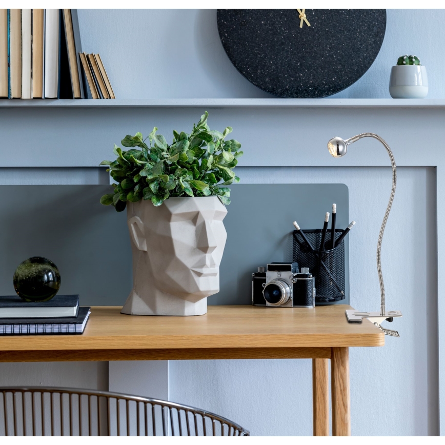 Globo - LED flexibilis lámpa csíptetővel LED/3W/230V matt króm