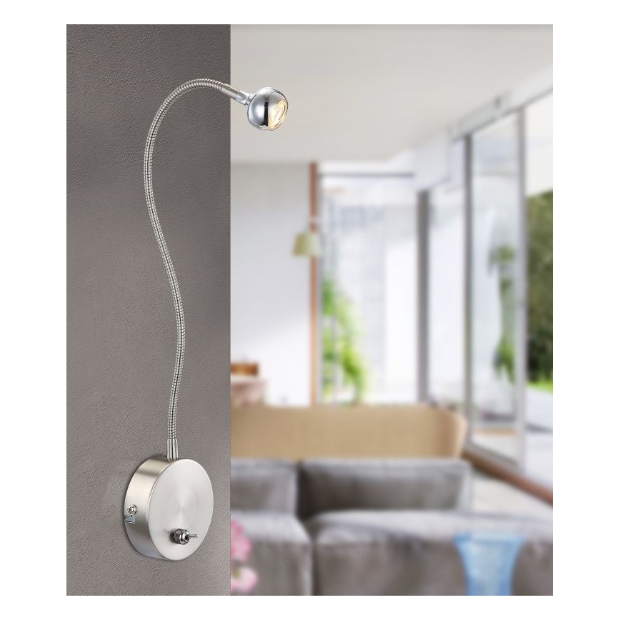 Globo - LED flexibilis lámpa LED/3W/230V fényes króm