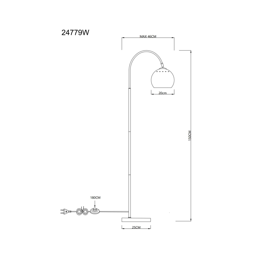 Globo - Állólámpa 1xE27/60W/230V fehér