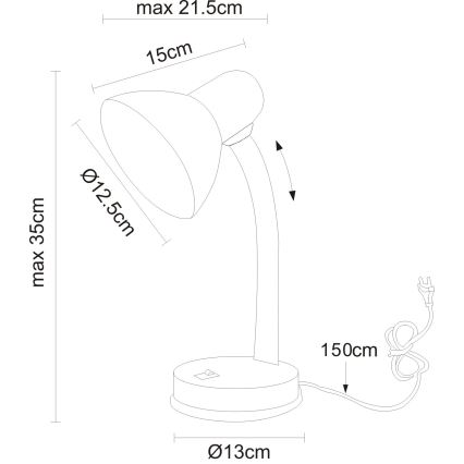Globo - Asztali lámpa 1xE27/40W/230V fekete