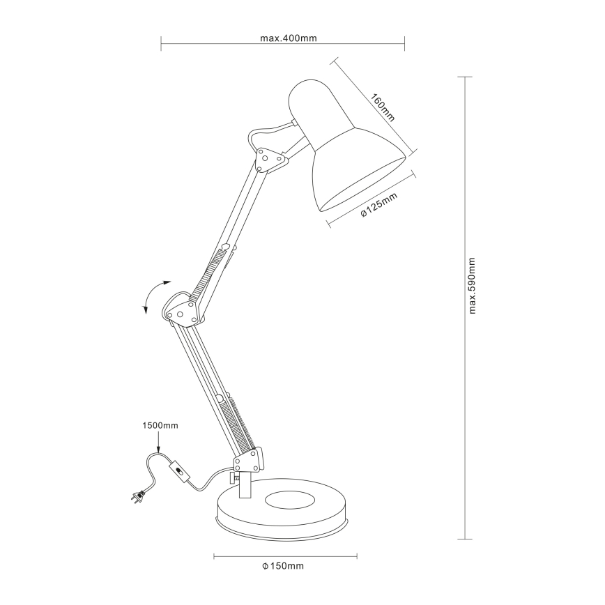 Globo - Asztali lámpa 1xE27/40W/230V