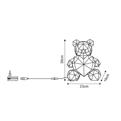 Globo - LED asztali dekoráció díszdobozban LED/6W/5V USB maci