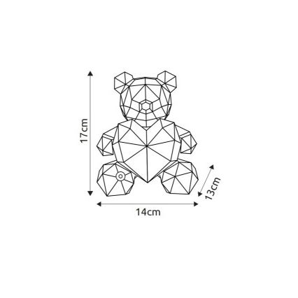 Globo - LED állítható fényerejű, tölthető asztali dekoráció LED/3W/5V 1200 mAh medve
