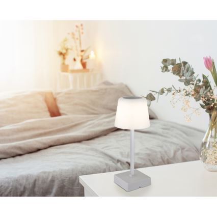 Globo - LED érintőkapcsolós asztali lámpa, állítható fényerővel LED/2W/5V 3000/4500/6500K 800 mAh ezüst