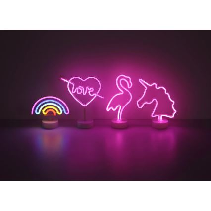 Globo - LED neon asztali dekoráció LED/2W/3xAA szivárvány