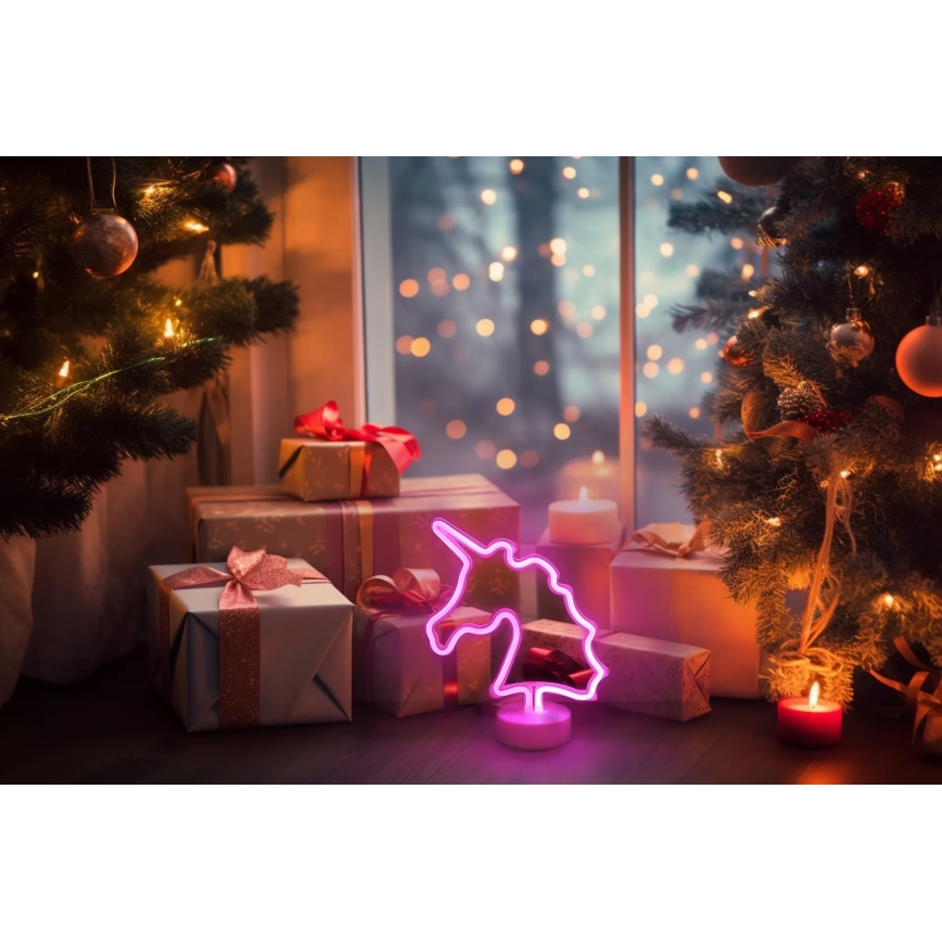 Globo - LED neon asztali dekoráció LED/2W/3xAA unikornis