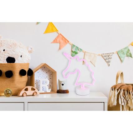 Globo - LED neon asztali dekoráció LED/2W/3xAA unikornis