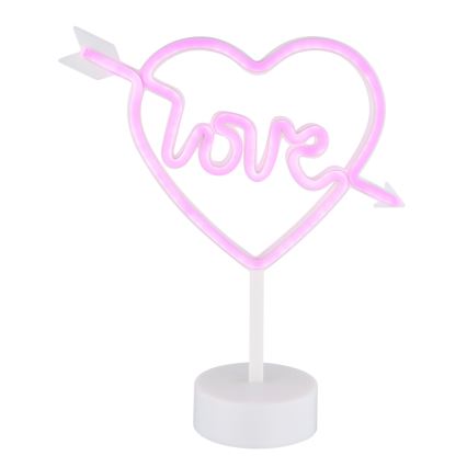 Globo - LED neon asztali dekoráció LED/2W/3xAA szív