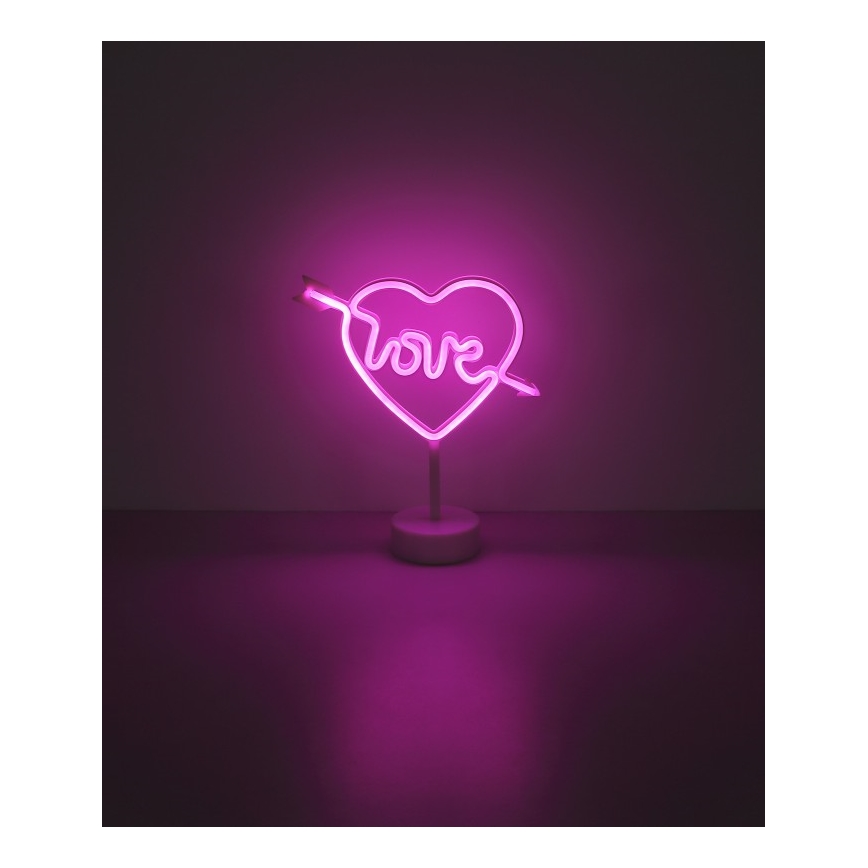 Globo - LED neon asztali dekoráció LED/2W/3xAA szív