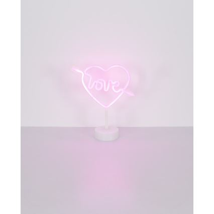Globo - LED neon asztali dekoráció LED/2W/3xAA szív