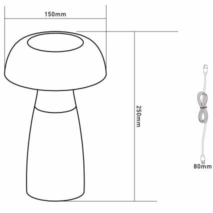 Globo - LED állítható fényerejű, tölthető asztali lámpa LED/1,5W/5V 800mAh 2700K/4000K/6500K