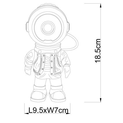 Globo - LED fényerőszabályozható projektor LED/3W/5V űrhajós