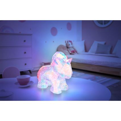 Globo - fényerőszabályozható, újratölthető asztali LED-dísz LED/4W/5V 1800 mAh unikornis