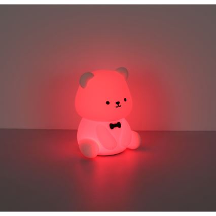 Globo - LED RGBW, fényerőszabályozható tölthető gyerek éjszakai lámpa LED/1W/5V 1200 mAh, mackó