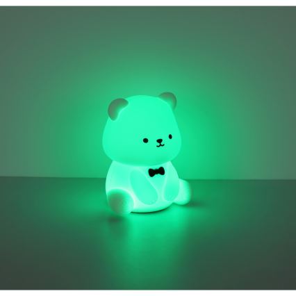 Globo - LED RGBW, fényerőszabályozható tölthető gyerek éjszakai lámpa LED/1W/5V 1200 mAh, mackó