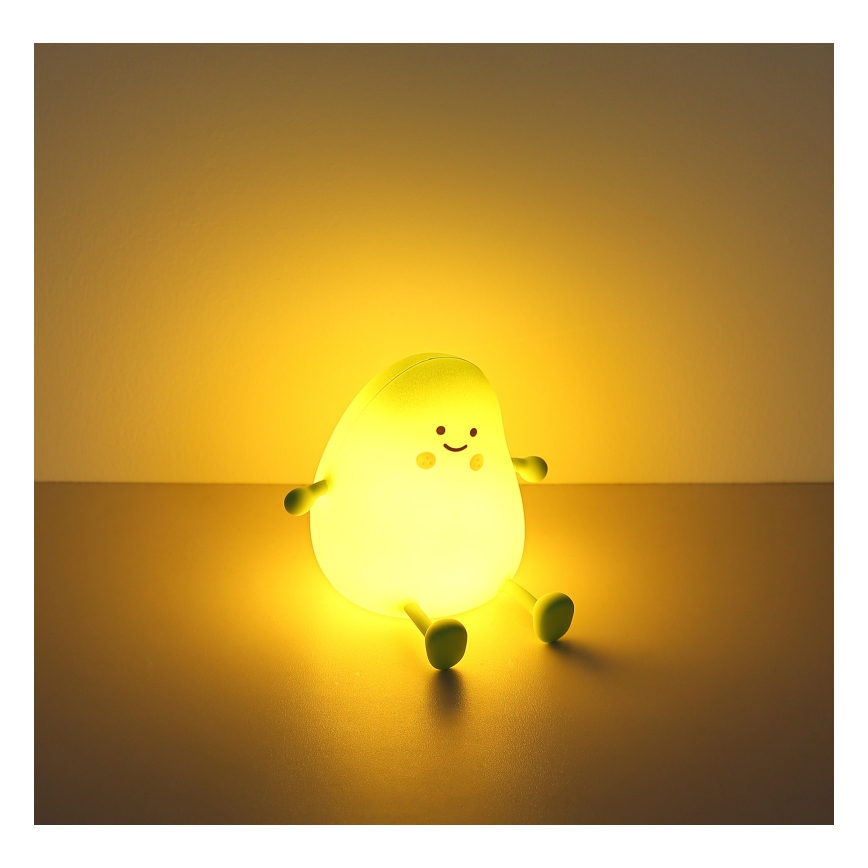 Globo - LED RGBW, fényerőszabályozható, újratölthető gyermek éjjeli lámpa LED/2W/5V 1200 mAh, mangó