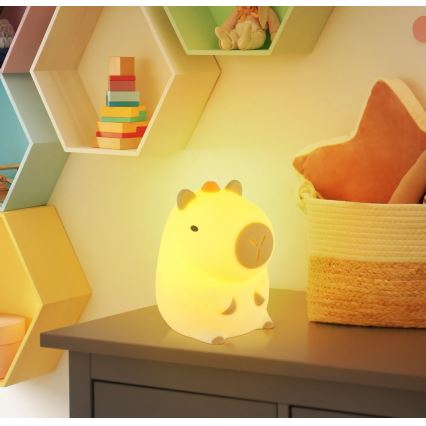 Globo - LED RGBW fényerőszabályozható, újratölthető gyermek éjjeli lámpa LED/1,5W/5V 1200 mAh kapibara