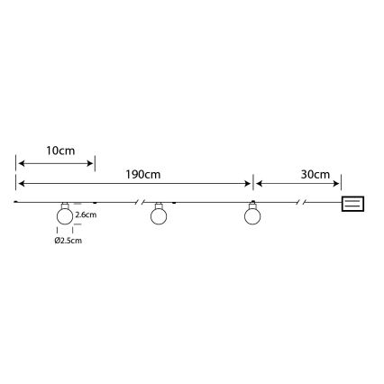 Globo - LED  fényfüzér 20xLED/2xAA 2,2m meleg fehér