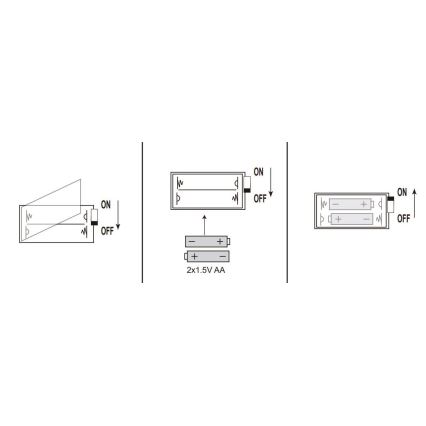 Globo - LED  fényfüzér 20xLED/2xAA 2,2m meleg fehér