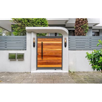 Globo - Kültéri fali lámpa érzékelővel 1xE27/15W/230V IP44 fekete/réz