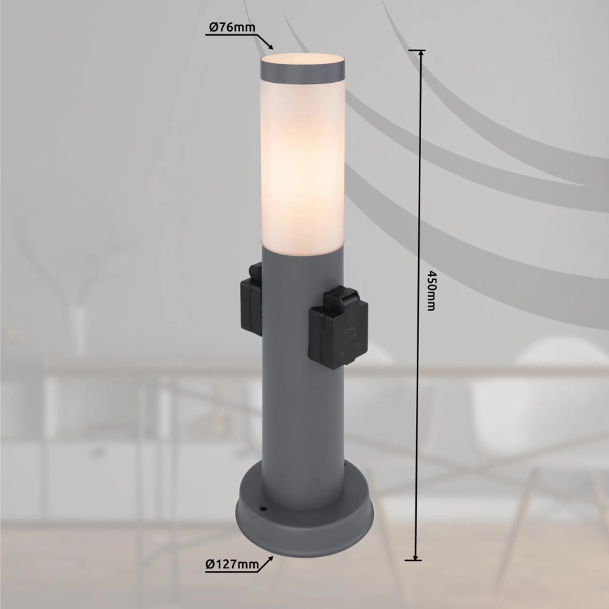 Globo 3158AK - Kültéri lámpa 2 aljzattal BOSTON 1xE27/23W/230V IP44