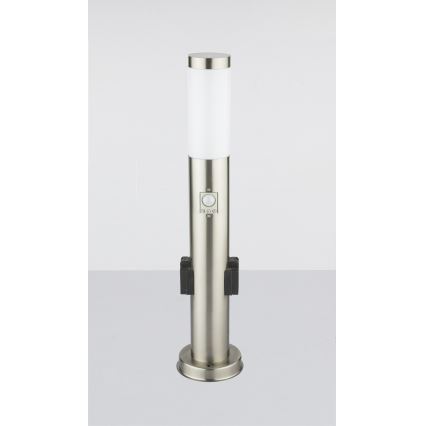 Globo - LED kültéri lámpa érzékelővel és 2 aljzattal LED/9W/230V 60 cm SCHUKO IP44