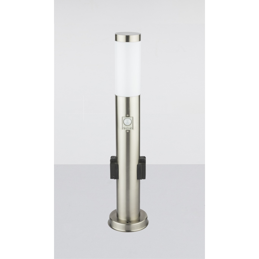 Globo - LED kültéri lámpa érzékelővel és 2 aljzattal LED/9W/230V 60 cm SCHUKO IP44