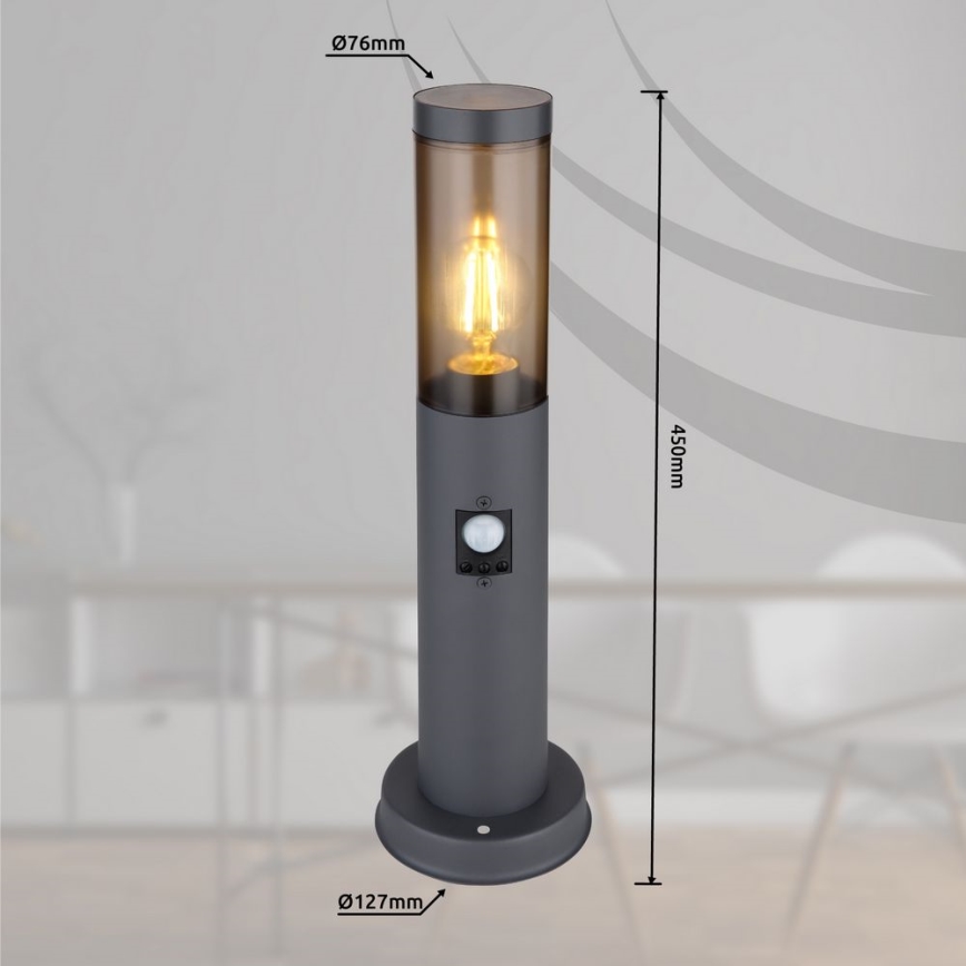 Globo - Kültéri érzékelős lámpa 1xE27/15W/230V 45 cm IP44