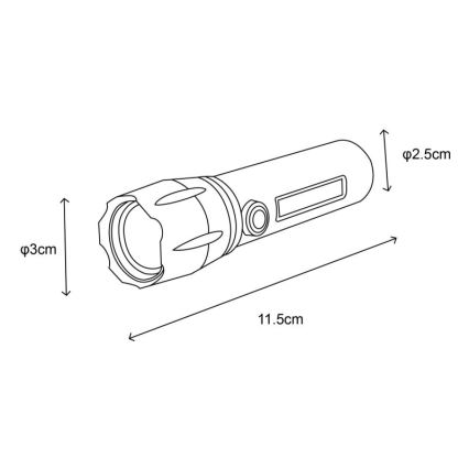 Globo - LED újratölthető zseblámpa LED/3W/5V + COB/3W 5500K 1200 mAh