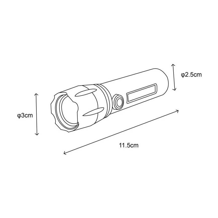 Globo - LED újratölthető zseblámpa LED/3W/5V + COB/3W 5500K 1200 mAh