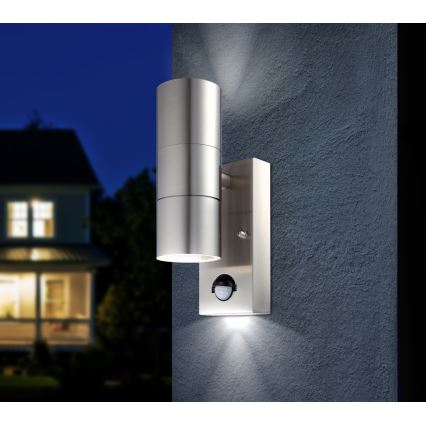 Globo - LED Kültéri fali lámpa a mozgásérzékelős 2xGU10/5W/230V
