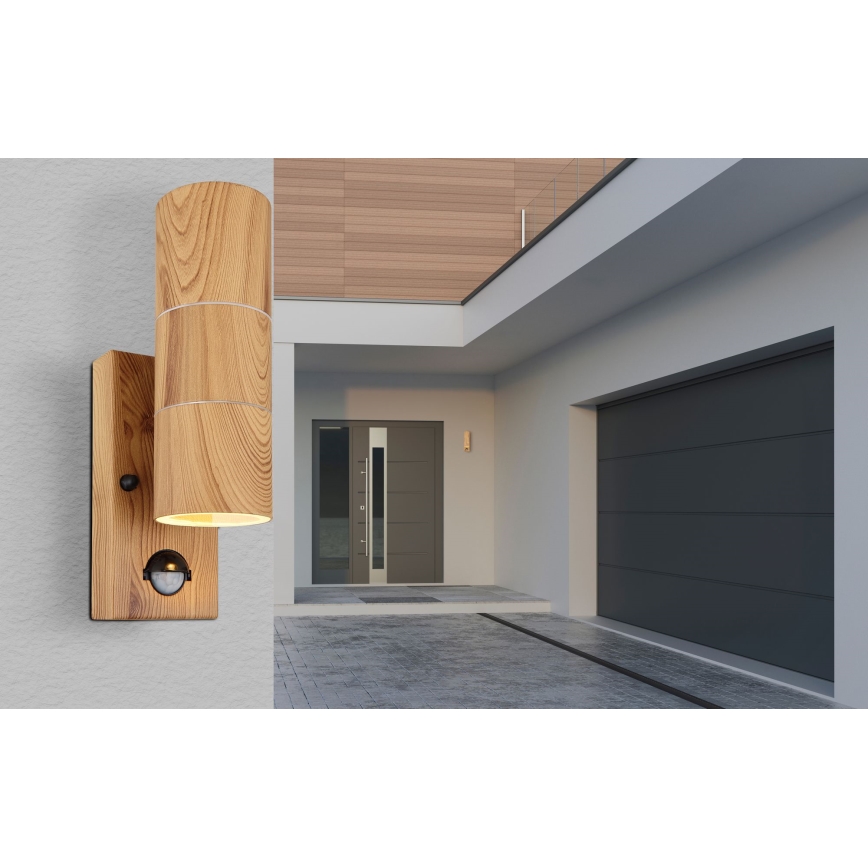 Globo - Kültéri fali lámpa érzékelővel 2xGU10/35W/230V IP44