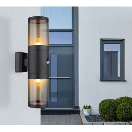 Globo fali lámpa érzékelővel 2xE27/40W/230V IP44