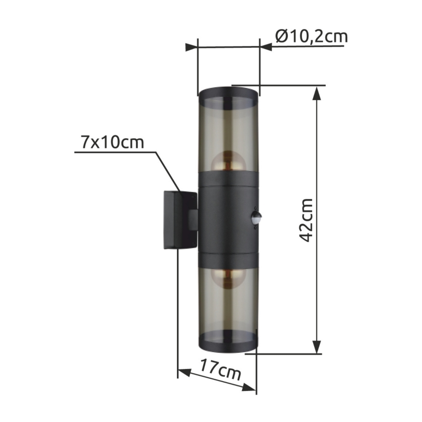 Globo - Kültéri fali lámpa 2xE27/60W/230V IP44
