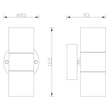Globo - Kültéri fali lámpa 2xGU10/35W/230V IP44