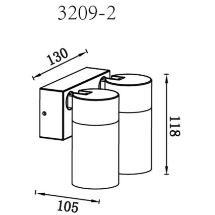 Globo - Fali spotlámpa 2xGU10/35W/230V