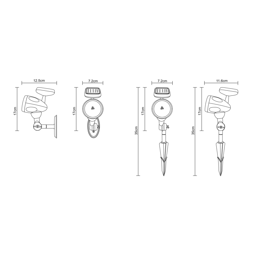 Globo - LED napelemes világítás 3xLED/0,06W IP44